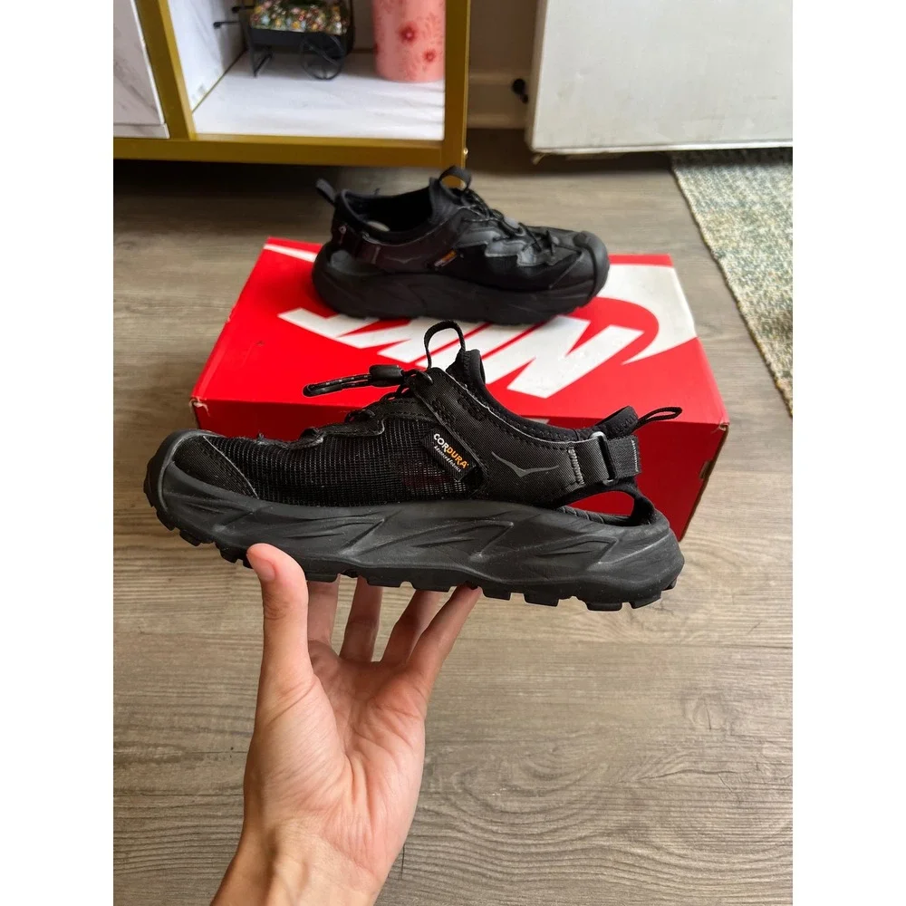 HOKA Hopara 2 Sandal Kids Triple Black 1162552-BBLC Size 4.5